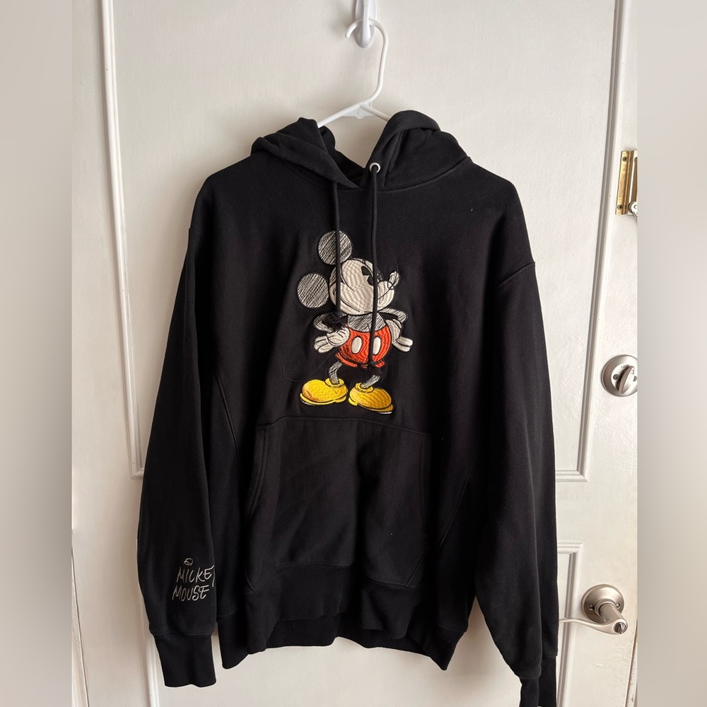 Champion Black Crewneck Hoodie with Mickey Graphic